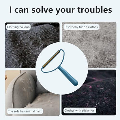 Portable Lint Remover for Clothes and Furniture - Reusable Manual Hair Cleaner for Pet Hair, Carpet, and Sofa - color: Blue
