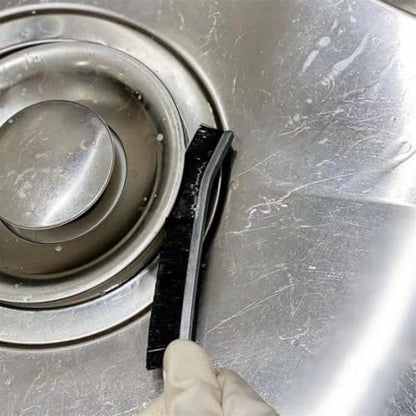 Hard Bristle Crevice Cleaning Brush - Small Scrub Brush for Toilet Grout Shower Tile Narrow Gaps - Durable Grout Brush with Ergonomic Handle