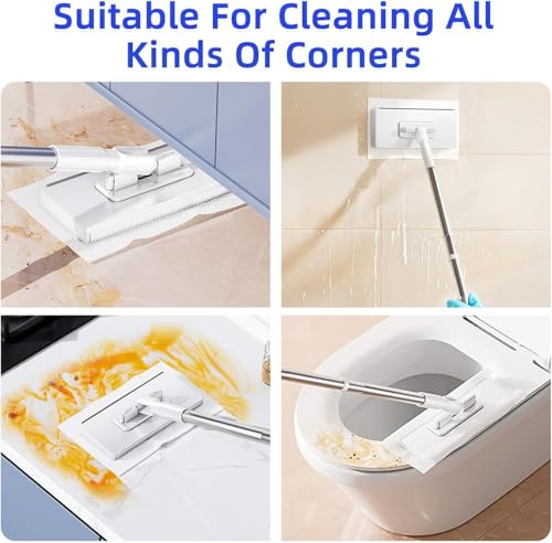 Hands-Free Multi-Purpose Flat Mop – Lazy Cleaning & Face Towel, Starstartree Mop, Snap Grip MiniMop, Long Handle Dry Wet Use Lazy DustMop for Hardwood & Tile Floor Cleaning (6.3*43inch) - color: 6.3*43inch