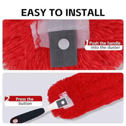 Reusable Microfiber Duster Refills Compatible with OXO & MR.SIGA Duster - Washable Duster for Household Cleaning Dusting Furniture Blind Ceiling Fan 2Pack (Handle NOT Included) - color: 2 Pack