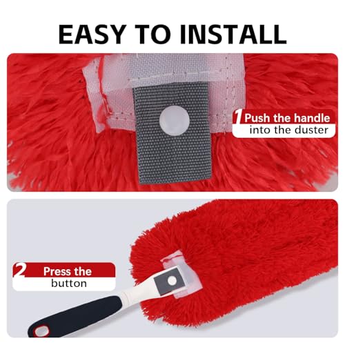 Reusable Microfiber Duster Refills Compatible with OXO & MR.SIGA Duster - Washable Duster for Household Cleaning Dusting Furniture Blind Ceiling Fan 2Pack (Handle NOT Included - color: 6 Pack
