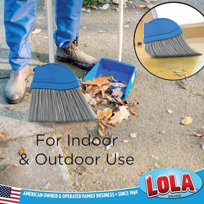 Angle Broom, 13" W Head, Large Style, Made w/Recycled Soda Bottle Bristles, & Aluminum, Includes Swivel Hang Cap for Storage -by LOLA, 1 Pack - size: Aluminum Handle, style: Large Angle Broom