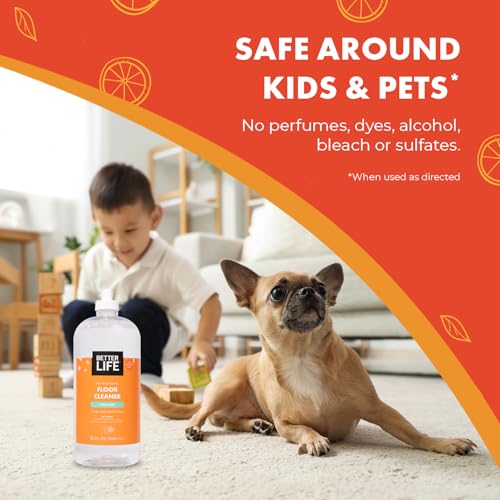 Better Life Floor Cleaner - Liquid Multipurpose Cleaner for Wood, Tile, Laminate, Vinyl, Bamboo - Hardwood Floor Cleaner for Mopping - Citrus Mint 32oz - size: 32 Fl Oz (Pack of 1)