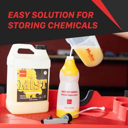 Maxshine 25oz Universal Red with Red & Grey Trigger Heavy Duty Spray Bottle – Chemical-Resistant Detailing Sprayer with Adjustable Nozzle & Ergonomic Trigger for Car Cleaning, Garage, Home - color: Red