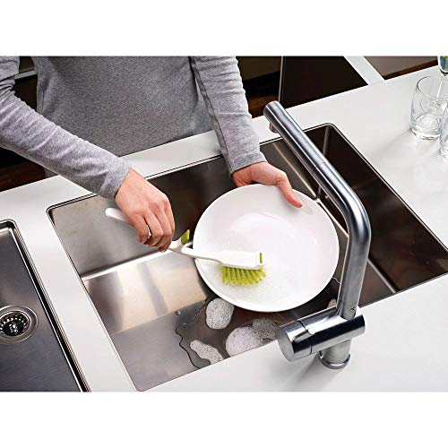 Joseph Joseph Edge Dish Brush with Integrated Sink Rest, Green - color: Green