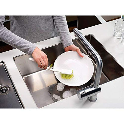 Joseph Joseph Edge Dish Brush with Integrated Sink Rest, Green - color: Green