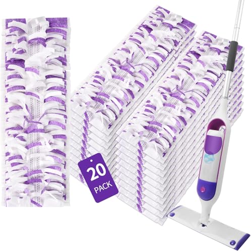 20 Pack Disposable Power Mop Pads for Swiffer Power Mop Pads, Compatible with Swiffer Power Mop Refills, Unscented Spray Replacement Floor Cleaning Refills for urface/Hardwood Floor Cleaning - color: Purple 20 Pack