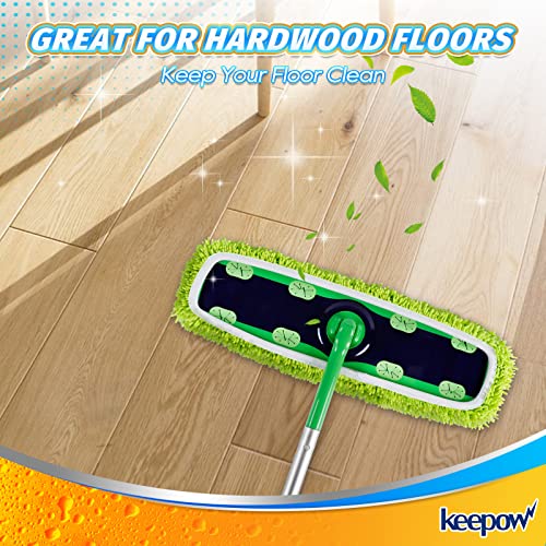 KEEPOW Reusable XL Wet Pads Refills for Swiffer XL Mop Sweeper, X-Large Dry-Sweeping / Wet-Mopping Microfiber Cloths for Surface/Hardwood Floor Cleaning, 2 Pack - size: 2 Pack, Green