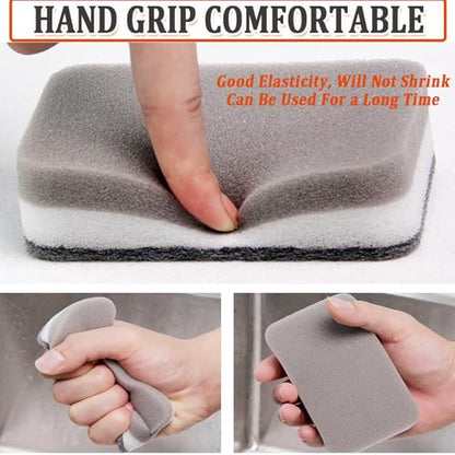 Taeku Natural Kitchen Sponge, 6 Pack Heavy Duty Scrub Cellulose Sponge Premium Multifunction Eco Friendly Cleaning Sponges for Dishes (Grey) - color: Gray