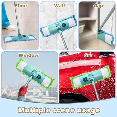 4PCS 16'' Microfiber Dust Mop Pads Compatible with Leifheit 55210,Reusable Mop Refills,Replacent Wet Mopping Pad & Washable Dry Sweeping Cloths for Hardwood Floor/Tile/Marble Cleaning