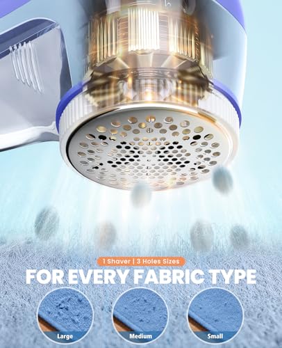 POPCHOSE Fabric Shaver, Lint Remover for Clothes, Electric Lint Shaver with 6-Leaf Blades, Sweater Shavers to Remove Pilling for Clothing, Couch, Furniture, Fuzz, Lint Ball, Bobbles, Bluish-Purple - color: Bluish Purple