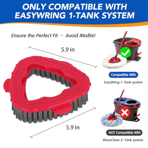 Wire Scrub Brush Head for EasyWring 1-Tank System, Stainless Steel Wire Bristle Scrubber Attachment for Concrete, Bathroom, Garage, Patio, Deck & Tough Stain Scrubbing, 1 Pack - size: Wire Brush-1TANK-1PC
