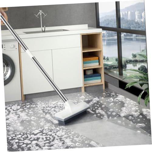 Homoyoyo Floor Scrubbing Brush with Extendable Long Handle for Bathroom and Tile Cleaning Stiff Bristle Household Scrubber for Floors Walls Bathtub and Tough Stain Removal Suitable for Wet