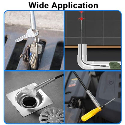 Flexible Claw Grabber Pick up Reacher Tool, Drain Snake Hair Drain Clog Remover Tool Toilet Snakes for Unclogging, Bendable Hose Pickup Reaching Assist for Litter Pick, Home Sink, Toilet (23 Inch)