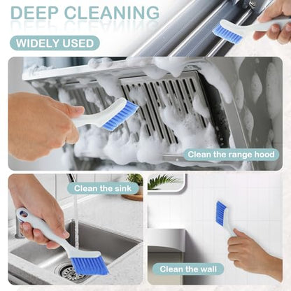 4pcs Bathroom Gap Cleaning Brush, Small Crevice Cleaning Brushes, Hand-Held Groove Gap Cleaning Tools, Sliding Door or Window Track Cleaning Brush, Ideal for Gaps, Crevices, and Window Tracks