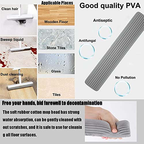 GeRRiT Mop, Home PVA Sponge Mop,Easy Squeeze mop,Floor mop, mops for Floor Cleaning,Hardwood Floor mop, Mighty Thirsty mop, Super Absorbent, White, QA-1198