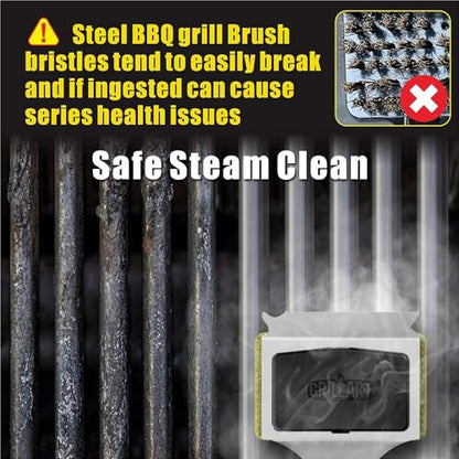 GRILLART Grill Brush Bristle Free, Replaceable BBQ Cleaning Head (No Handle), Safe Replacement Cleaning Pad for Cast Iron/Stainless-Steel Grates - Black - color: A Replaceable Pad