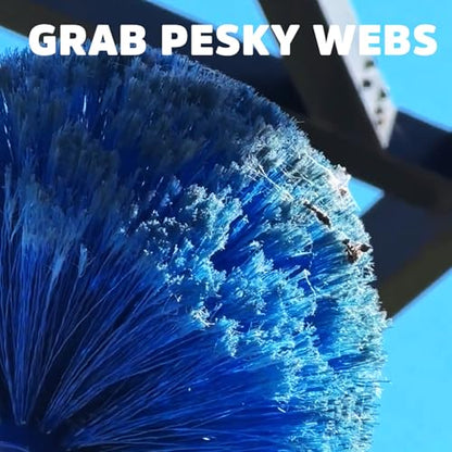 Cobweb Duster, Bafezoze Cobweb Brush Replacement Head, Spider Web Brush Remover Outdoor Blue (Pole Not Included)