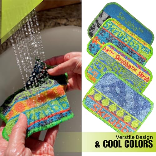 Wet-It Skrubba Non-Scratch Scouring Pad – European Scrubby Sponge for Kitchen Cleaning, Pots, Pans, Glass & Cookware – Durable Reusable Pad with Fun Chicken Design - color: Chickens, size: 3-Pack