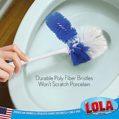 LOLA Classic Toilet Brush w/Under-The-Rim Scrubber, 24 Pack, Deep Cleans The Entire Toilet Bowl, Non-Slip Handle w/Rubber Comfort Grip - size: 24 Pack, style: Toilet Brush w/Under Rim
