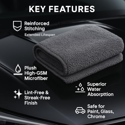 PAKS - 3 Pack Reusable Microfiber Towels - 16x24 Micro Fiber Towels Car Detailing - Plush Auto Cleaning Cloths - Dual-Sided Car Microfiber Towel - Lint & Streak-Free Wash Cloths - Cleaning Supplies - size: 16 x 24 Inch