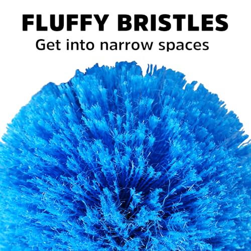 Cobweb Duster, Bafezoze Cobweb Brush Replacement Head, Spider Web Brush Remover Outdoor Blue (Pole Not Included)