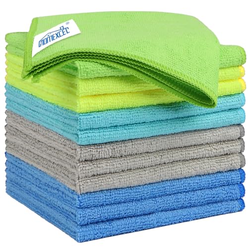 HOMEXCEL Microfiber Cleaning Cloth 12 Pack, 12.5 x 12.5 Inch Microfiber Towels for Cars, Ultra Absorbent Cleaning Rags, Lint Free Cleaning Towels for Household, Kitchen, Window, and Car, Multicolor - color: Multicolor, size: 12.5 x 12.5 Inch