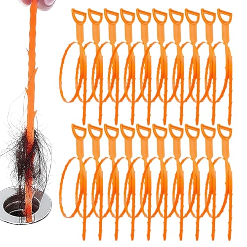 5 Pack 25 Inch Drain Snake, 2025 New Clog Remover, Flexible Hair Removal Tool for Bathroom and Kitchen, Durable Pipe Cleaning Tool for Homeowners (20 Pack) - size: 20 Pack