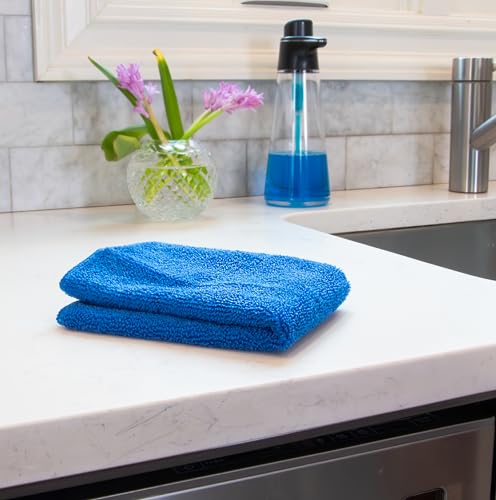 Unger 12” x 12” All-Purpose Microfiber Cloths, 4 Pack, Wet and Dry Cleaning Towels for Kitchen, Furniture, Appliances, Electronics and Glass, Reusable with Less Lint and Streak-Free Results - size: 12" x 12" (4 Pack), style: All-Purpose