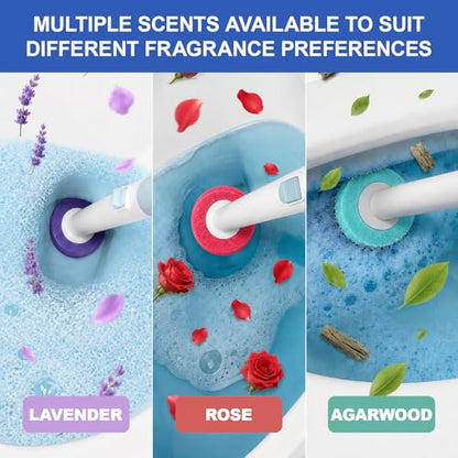 Disposable Toilet Brush, Wall-Mounted Rotating Holder Set, Bathroom Maintenance, Toilet Cleaner（Mixed Fragrance）