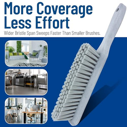 SPARTA 8 Inch Soft Counter Brush with Polyester Bristles and 5 Inch Handle, Color Coded Handheld Broom for Tables Countertops and Foodservice Surfaces, 13 Inch Overall Length, Gray, Pack of 6 - color: Gray