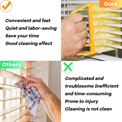AOCEAN 4 Pcs Blind Cleaner Duster Tool, 7-Finger Dusting Cleaner Tool for Window & Air Vent, Washable Handheld Microfiber Duster Blinds Air Conditioner Fan Keyboard Duster Dirt Tool