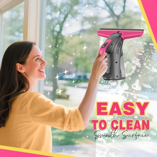 Window Vacuum Squeegee Cordless, 2000Pa Electric Window Vacuum Cleaner with Strong Suction, Lightweight Streak-Free Window Cleaner Tool for Windows, Shower Glass, Mirrors, Car Windshields