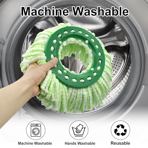 Tornado Spin Mop Head ONLY Compatible with 𝗡𝗲𝘄 𝗟𝗶𝗯𝗺𝗮𝗻 𝐓𝐨𝐫𝐧𝐚𝐝𝐨 𝗦𝗽𝗶𝗻 𝗠𝗼𝗽 𝗦𝘆𝘀𝘁𝗲𝗺, Washable & Reusable Libman Mop Head Replacement Refill for Tornado Mop (NOT for Old Version) - size: 2 Pack