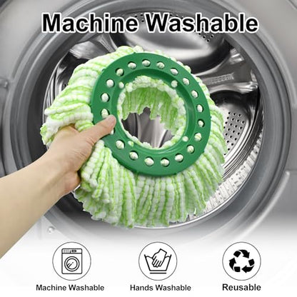 Tornado Spin Mop Head ONLY Compatible with 𝗡𝗲𝘄 𝗟𝗶𝗯𝗺𝗮𝗻 𝐓𝐨𝐫𝐧𝐚𝐝𝐨 𝗦𝗽𝗶𝗻 𝗠𝗼𝗽 𝗦𝘆𝘀𝘁𝗲𝗺, Washable & Reusable Libman Mop Head Replacement Refill for Tornado Mop (NOT for Old Version) - size: 2 Pack