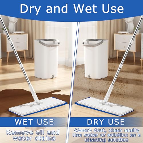 12 Pack Replacement Microfiber Pad - Thick - Universal Commercial 17-18 Inch Mop Head- Heavy Duty - Wet & Dry Commercial Cleaning Refills Reusable Mop Refills Fit for Most Microfiber Flat Mop System - size: 12 Pack - 18in Flat Mop Head (Rectangular)