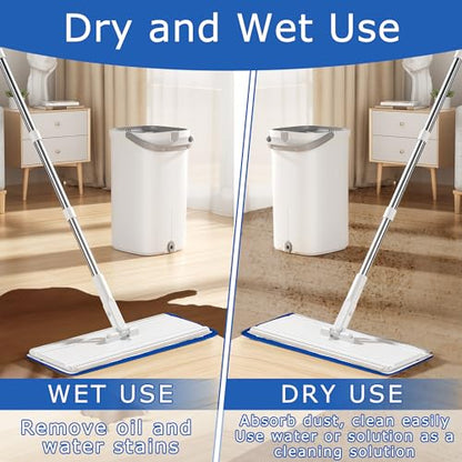 12 Pack Replacement Microfiber Pad - Thick - Universal Commercial 17-18 Inch Mop Head- Heavy Duty - Wet & Dry Commercial Cleaning Refills Reusable Mop Refills Fit for Most Microfiber Flat Mop System - size: 12 Pack - 18in Flat Mop Head (Rectangular)