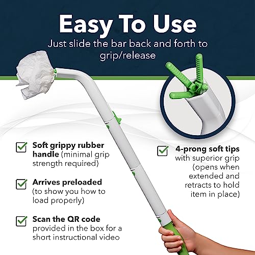 FreedomWand Multipurpose Toilet Aids - 25.5" Inch Wiping Aid Toileting for Women & Men, Butt Wiper Tool, Toilet Assist Device and Paper Extender, Ideal for Elderly, Disabled and Post Surgery Use - size: 25.5 Inch