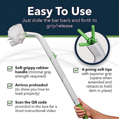 FreedomWand Multipurpose Toilet Aids - 25.5" Inch Wiping Aid Toileting for Women & Men, Butt Wiper Tool, Toilet Assist Device and Paper Extender, Ideal for Elderly, Disabled and Post Surgery Use - size: 25.5 Inch