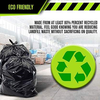 Heavy Duty 33 Gallon Trash Bags (Huge 100 Ct. /w Flap Ties) - 2 MIL equiv. Thick Gauge Large Black Plastic Garbage Liners for Kitchen,Yard,Brute/Rubbermaid(1 Pallet of 100 Cases, 10000 Bags Total) - style: 33 Gal, 2 Mil Equiv, 10,000 Count