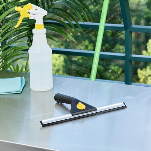 Restaurantware-Clean Tek Professional 11.81 Inch Window Squeegee, 1 Window Cleaning Squeegee with Rubber Blade - All-Purpose, for Mirror Or Glass Door, Black Plastic Wiper with Aluminum Frame - size: 11 3/4", style: Plastic, Standard