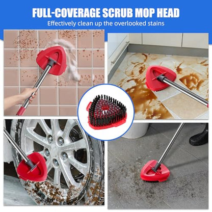 Microfiber Spin Mopping Refills Head for Ocedar RinseClean 2-Tank System,1 Gray Mop Scrub Brush + 1 Mops Base + 6 Pack Easy Cleaning Mop Heads Replacements - color: 4 Blue Mop Heads+2 Green Mop+1 Gray Brush +1 Base