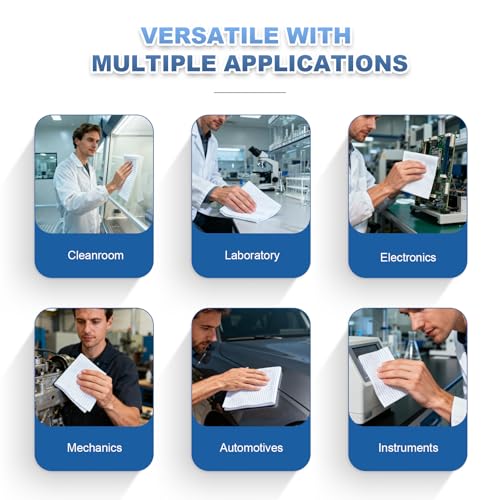 Anti-Static Microfiber Wipes 12"x12"(100 Pcs,Class 100, 200GSM) Lint Free Cloths Reusable Special ESD Protection Design is Suitable for Protecting Sensitive Electronic Components and Tools - size: 12"x12" (Pack of 100)