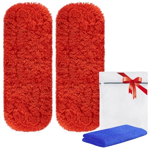 Reusable Microfiber Duster Refills Compatible with MR.SIGA & OXO Dusters – Washable Duster Replacement Heads for Scratch-Free Dust and Hair Cleaning (Included Microfiber Cleaning Cloth & Laundry Bag)