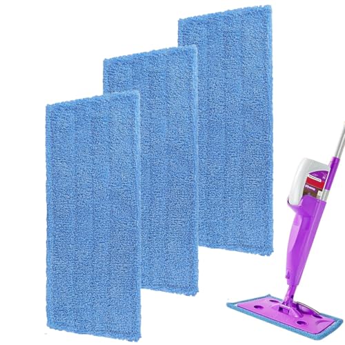 Mop Pads Replacement for Rejuvenate Microfiber Mops, Compatible with Rejuvenate Click N Clean Multi-Surface Spray Mop, Resuable Microfiber Refill Head, Easy to Replace, Machine Washable（3 Pack） - color: 3 Pack