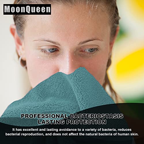 MOONQUEEN Microfiber Facial Cloths Fast Drying Washcloth 12 Pack - Premium Soft Makeup Remover Cloths - Teal - color: Teal, size: 12x12 Inch (Pack of 12)