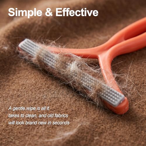 2PCS Portable Lint Remover Hand Fuzz Shaver Reusable Double Sided Travel Carpet Scraper Hair Removal Rake Brush Tool for Couch, Carpets, Cat Trees, Car Mats, Furniture, Clothes, Pet Houses, Dog & Cat