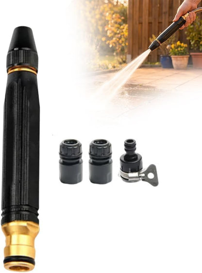 Heavy Duty Adjustable Hose Nozzle, High Pressure Water Spray Nozzle with Leak-Resistant Design, Metal Garden Hose Sprayer for Car Washing, Lawn Care, Patio Cleaning, and Garden Watering (Black 1 pc) - color: Black 1 pc