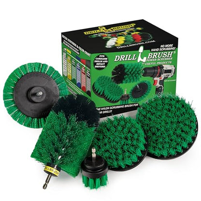 Rotating Nylon Spin Scrubber - Grout and Oven Cleaner Brush Set - Kitchen Cleaning Supplies - Gap Cleaning Brush Kit- Stainless Steel Appliances - Washing Machine, Microwave, Air Fryer & Wall Cleaner - color: Green