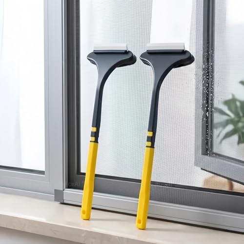2Pack Window Cleaning Brush Screens and Glass Wet and Dry 2 in 1 Versatile Tool Yellow-Green - color: Yellow-green